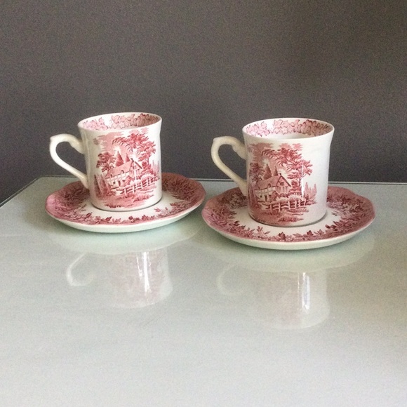 English Ironstone J & G Meakin Anne Hathaway’s Cottage Set Of 2 C… - Picture 10 of 10